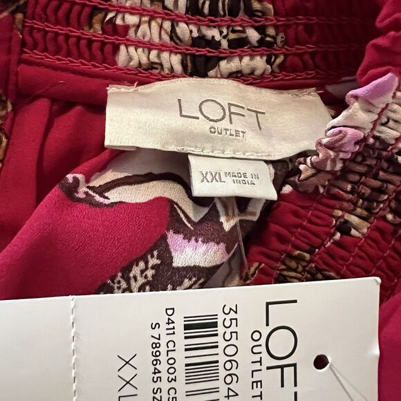 Loft Women’s Top XXL Floral Sheer - Picture 3 of 4